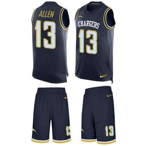 Nike Chargers #13 Keenan Allen Navy Blue Team Color Men's Stitched NFL Limited Tank Top Suit Jersey - Click Image to Close